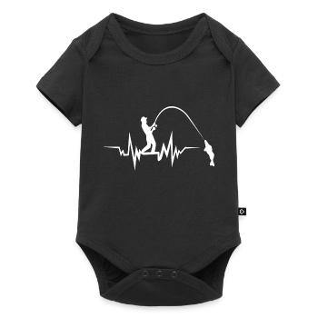 Fishing Heartbeat - Baby Premium short-sleeve bodysuit - black - Front