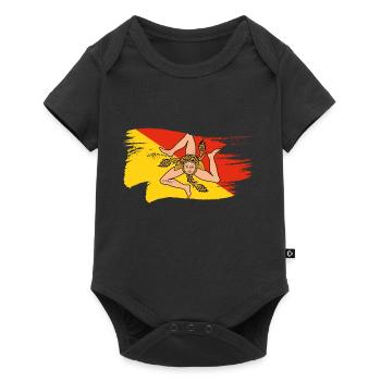 Sicile Drapeau Trinacria Sicilienne - Body à manches courtes Premium Bébé - noir - Devant