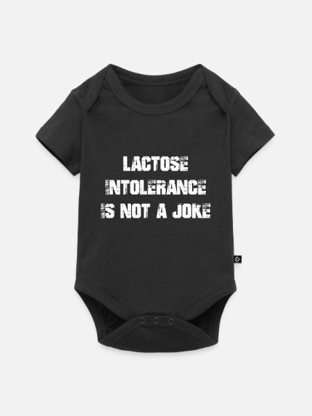 Laktose-Intoleranz ist kein Witz - Baby Premium Kurzarmbody - Schwarz