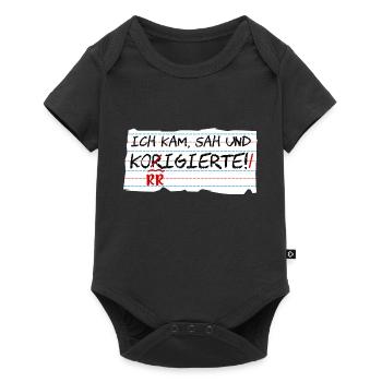 witziges Lehrerdesign für die Grundschule - Baby Premium Kurzarmbody - Schwarz - Vorne