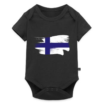 Finlande Drapeau Suomi Drapeau Finlandais Used Look - Body à manches courtes Premium Bébé - noir - Devant