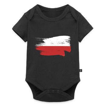 Drapeau de Pologne utilisé Look Polska Drapeau polonais - Body à manches courtes Premium Bébé - noir - Devant