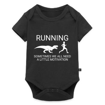 Conception de dinosaures running - Body à manches courtes Premium Bébé - noir - Devant