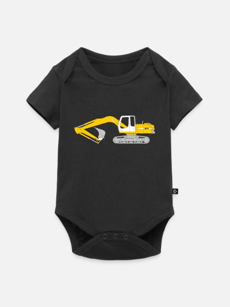 Raupenbagger - Baby Premium Kurzarmbody - Schwarz