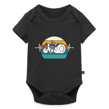 Herzschlag Trecker - Baby Premium Kurzarmbody - Schwarz - Vorne
