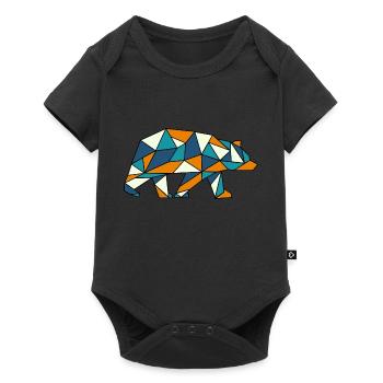 Bear Grizzly Polar Bear Geometry - Baby Premium short-sleeve bodysuit - black - Front
