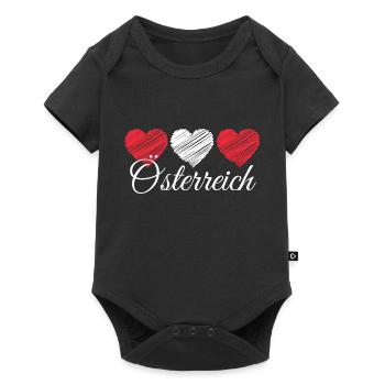 Fanartikel Österreich Euro Nationalmannschaft - Baby Premium Kurzarmbody - Schwarz - Vorne