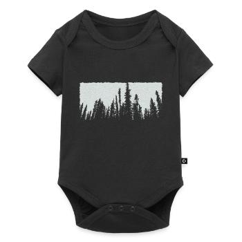 blanc arbres forêt nature - Body à manches courtes Premium Bébé - noir - Devant