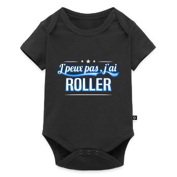 Roller - j'peux pas , j'ai Roller - Body à manches courtes Premium Bébé - noir - Devant