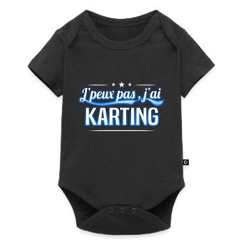 Karting - j'peux pas , j'ai Karting - Body à manches courtes Premium Bébé - noir - Devant