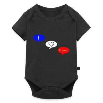 j'aime la France bleu blanc rouge - Body à manches courtes Premium Bébé - noir - Devant