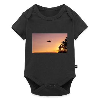 hélicoptère militaire dans le ciel - Body à manches courtes Premium Bébé - noir - Devant