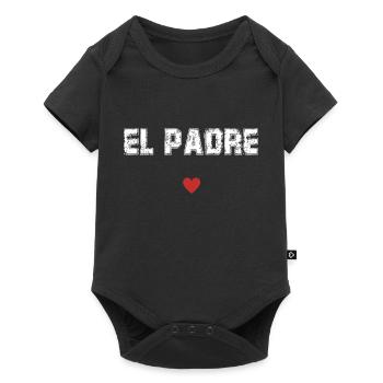 el padre idée cadeau papa - Body à manches courtes Premium Bébé - noir - Devant