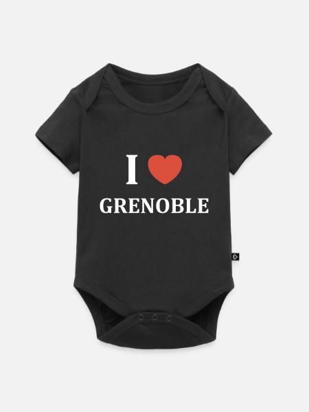 i love grenoble - Body à manches courtes Premium Bébé - noir
