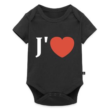 J'aime - Body à manches courtes Premium Bébé - noir - Devant