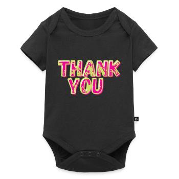 Merci Merci Merci Rose Vert Merci - Body à manches courtes Premium Bébé - noir - Devant