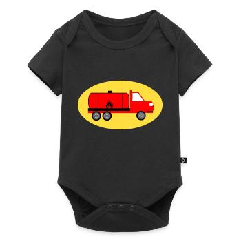 Truck - Baby Premium Kurzarmbody - Schwarz - Vorne
