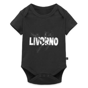 Livourne Italie City Font Grunge Skyline - Body à manches courtes Premium Bébé - noir - Devant