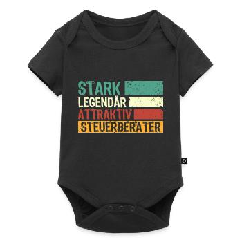 Steuerberater Spruch stark legendär attraktiv Steu - Baby Premium Kurzarmbody - Schwarz - Vorne