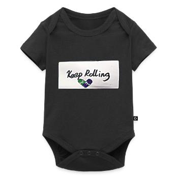 Keep rolling weiß - Baby Premium Kurzarmbody - Schwarz - Vorne