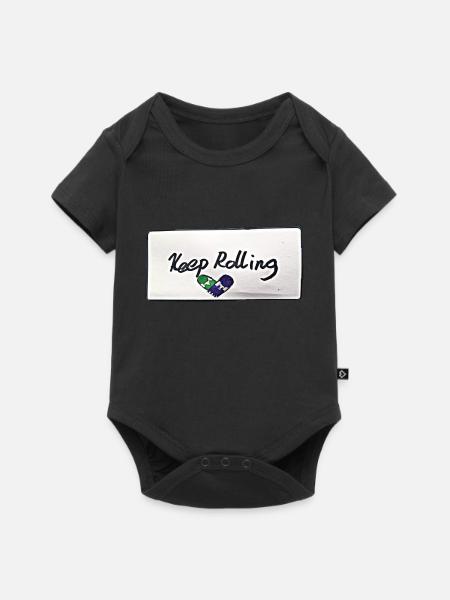 Keep rolling weiß - Baby Premium Kurzarmbody - Schwarz