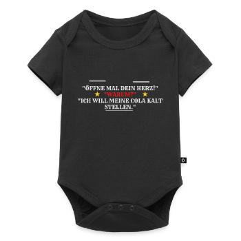 Spruch - Baby Premium Kurzarmbody - Schwarz - Vorne