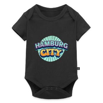 Hamburg Germany City Font Pop Art Comic - Baby Premium short-sleeve bodysuit - black - Front