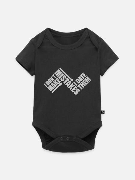 Date Mistakes Zitat Logo - Baby Premium Kurzarmbody - Schwarz