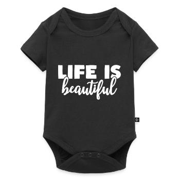 life is beautiful Motivation Life Quote - Baby Premium short-sleeve bodysuit - black - Front