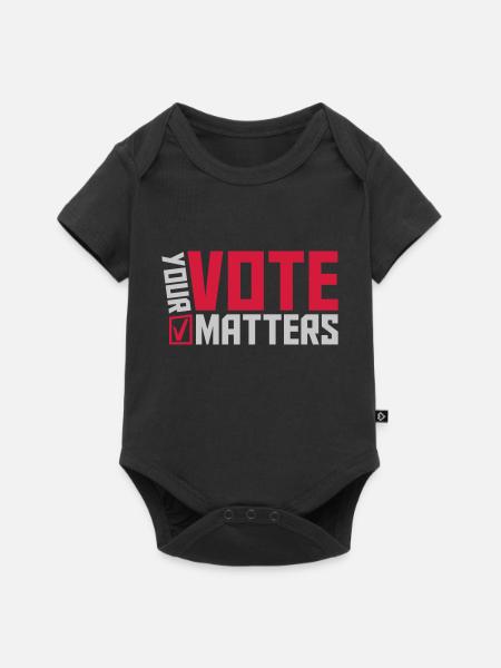 your vote matters Zitat - Baby Premium Kurzarmbody - Schwarz