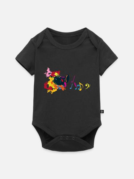 Trompete Notenschlüssel Sol Fancy - Baby Premium Kurzarmbody - Schwarz