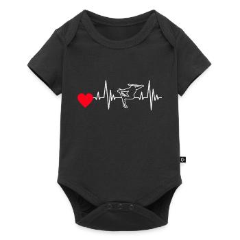 Skifahrer Ski Skifahren Skilanglauf Wintersport - Baby Premium Kurzarmbody - Schwarz - Vorne