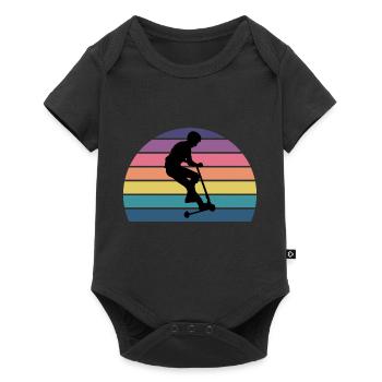 Stunt Scooter Freestyle Scootering Vintage Retro - Baby Premium short-sleeve bodysuit - black - Front