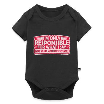 what I say quote - Baby Premium short-sleeve bodysuit - black - Front