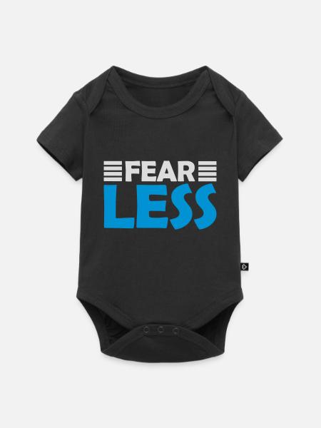 fearless Text Zitat Design - Baby Premium Kurzarmbody - Schwarz