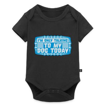 only talking to dog - Baby Premium short-sleeve bodysuit - black - Front