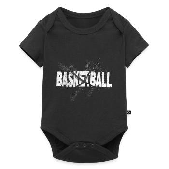 Basketball Basketball Font Grunge Splash - Baby Premium short-sleeve bodysuit - black - Front