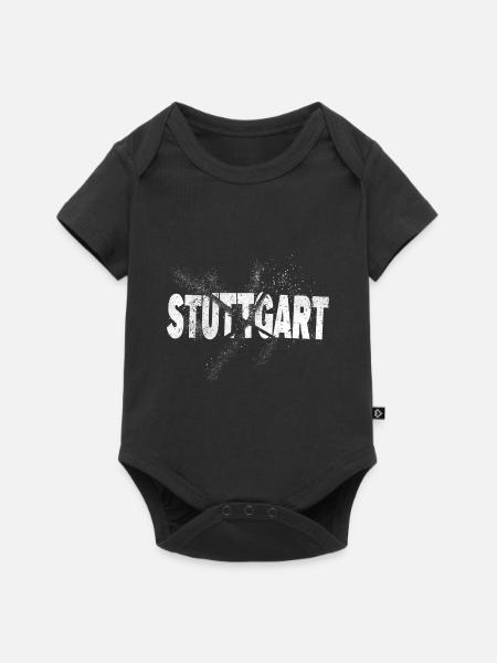 Stuttgart Deutschland Stadt Schrift Grunge Splash - Baby Premium Kurzarmbody - Schwarz