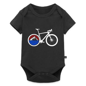 Gravel Bike Berg Rennrad Fahrrad lustiges Geschenk - Baby Premium Kurzarmbody - Schwarz - Vorne