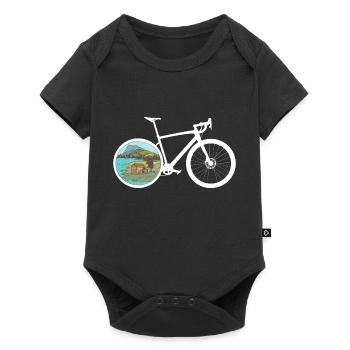 Gravel Bike See Rennrad Fahrrad lustige Geschenk - Baby Premium Kurzarmbody - Schwarz - Vorne