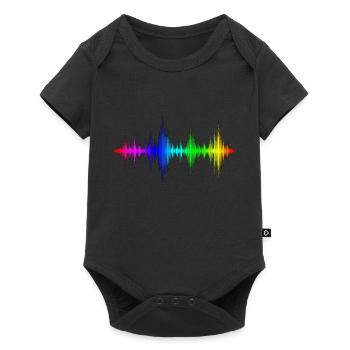 Music Equalizer Wellen bunt - Baby Premium Kurzarmbody - Schwarz - Vorne