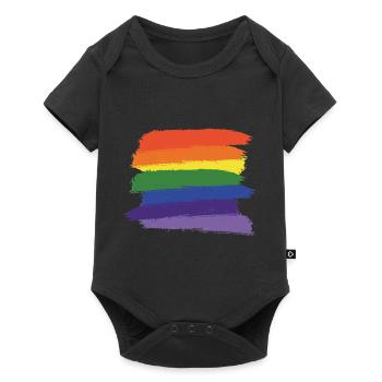Rainbow Paint Brushes (Large) - Baby Premium short-sleeve bodysuit - black - Front