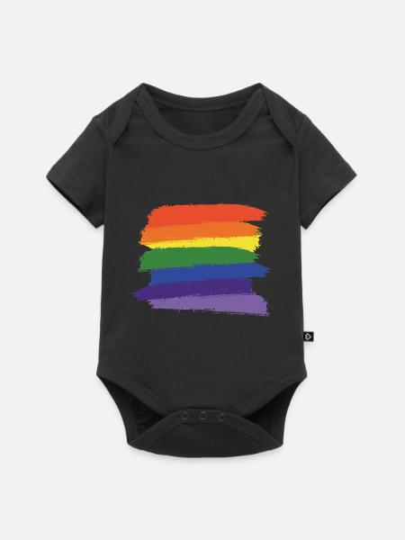 Pinceaux arc-en-ciel (grands) - Body à manches courtes Premium Bébé - noir