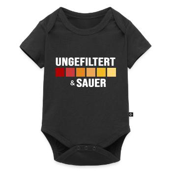 Aquarium-Fisch Aquarianer "ungefiltert und sauer" - Baby Premium Kurzarmbody - Schwarz - Vorne