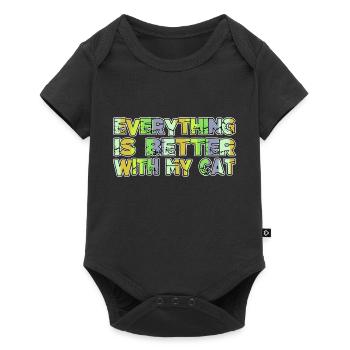 avogato funny sayings kitten guenon jokes animals - Baby Premium short-sleeve bodysuit - black - Front