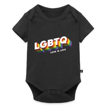 love is love LGBTQ+ - Baby Premium Kurzarmbody - Schwarz - Vorne
