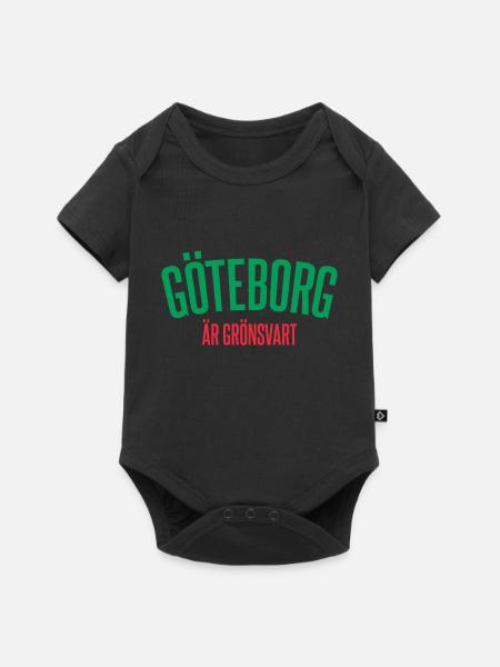 Göteborg ist grünlich-schwarz - Baby Premium Kurzarmbody - Schwarz