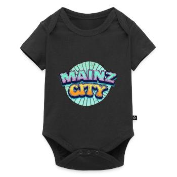 Mainz Germany City Font Pop Art Comic - Baby Premium short-sleeve bodysuit - black - Front