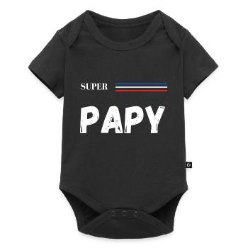super papy - t-shirt assorti - Body à manches courtes Premium Bébé - noir - Devant