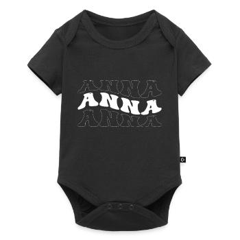 Drôle Anna Groovy 4 Hommes Femmes Cool Anna Tie Dye - Body à manches courtes Premium Bébé - noir - Devant